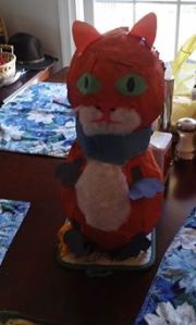 Cat piñata for our grandson's birthday