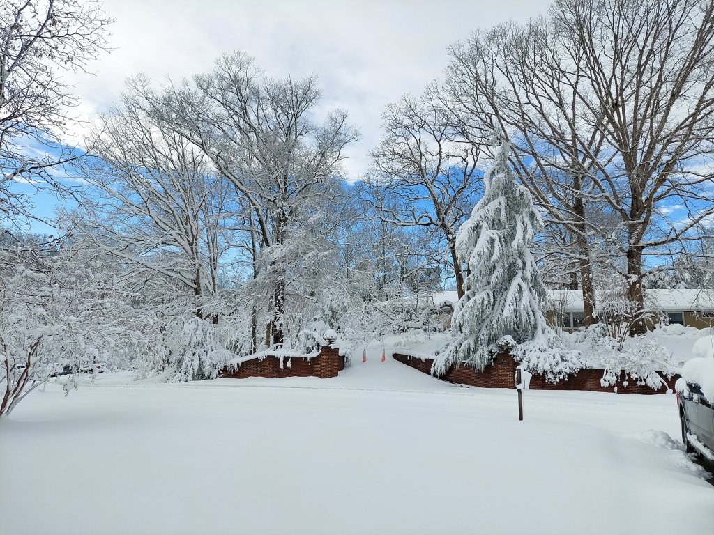 View of snow from my window