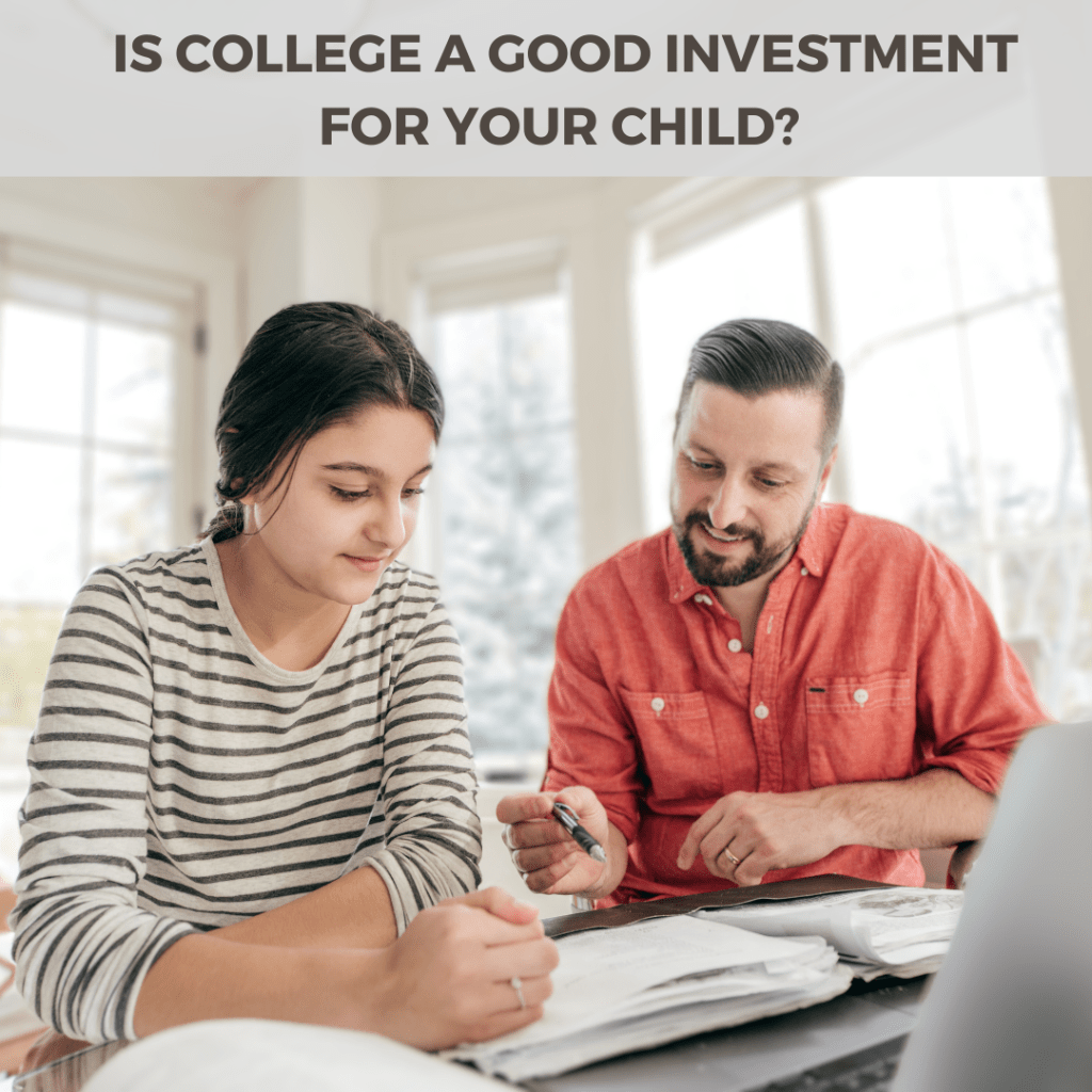 Father and daughter considering career options